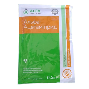 Инсектицид АЛЬФА-АЦЕТАМИПРИД (д.г.: ацетамиприд 200 г/кг.), тара – 0.5 кг. ALFA Smart Agro ІЦАН-1 фото